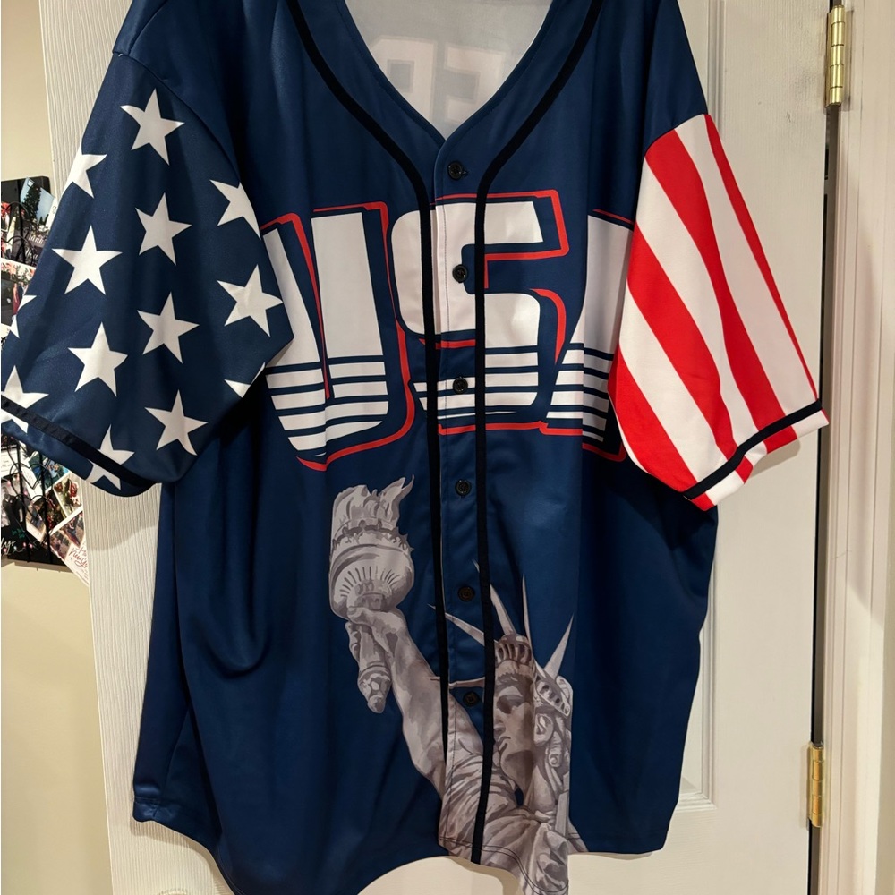 Patriotic USA Big and Tall Men’s Shirt - Blue and Red